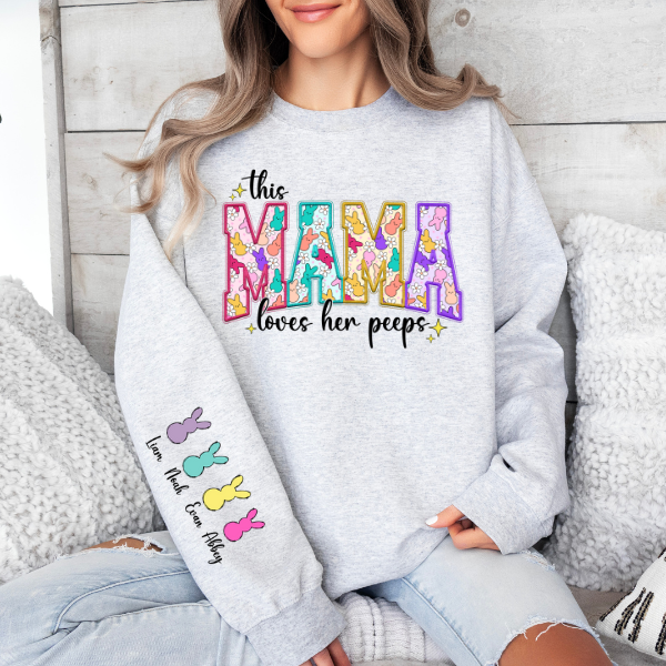 Custom Easter Mama Sweatshirt With Kids Names, Mama Easter Sweater, Mom Easter Shirt, Cute Easter Shirt, Mamas Bunnies Shirt, Easter Gift