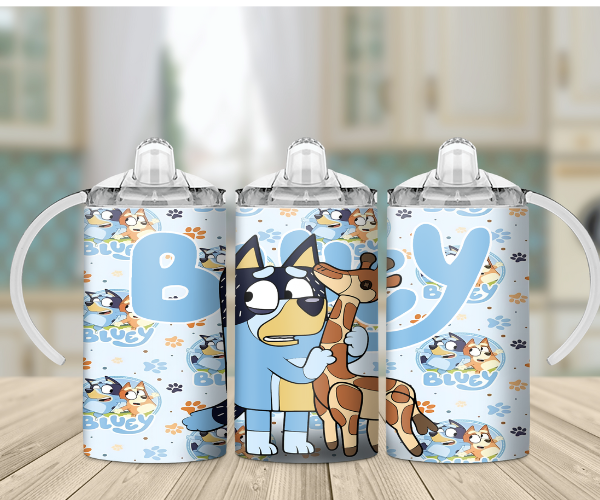 Bandit Giraffe Sippy Cup Tumbler, Bluey, Trending, Cups, Drinkware, Tumbler, Insulated